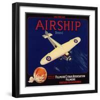 Airship Brand - Fillmore, California - Citrus Crate Label-Lantern Press-Framed Art Print