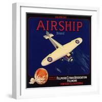 Airship Brand - Fillmore, California - Citrus Crate Label-Lantern Press-Framed Art Print