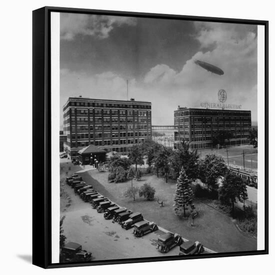 Airship over General Electric Building-null-Framed Stretched Canvas