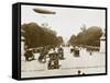 Airship over the Champs Elysees, Paris-null-Framed Stretched Canvas