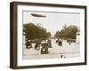 Airship over the Champs Elysees, Paris-null-Framed Photographic Print