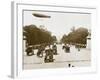 Airship over the Champs Elysees, Paris-null-Framed Photographic Print