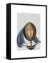 AirShip with Blue Sails-Fab Funky-Framed Stretched Canvas