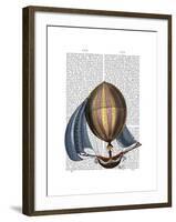 AirShip with Blue Sails-Fab Funky-Framed Art Print