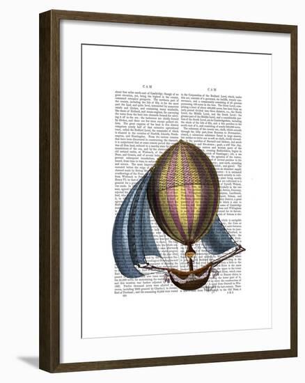 AirShip with Blue Sails-Fab Funky-Framed Art Print