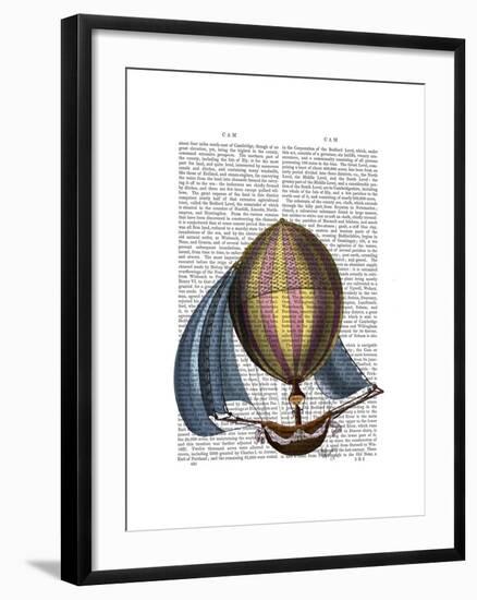 AirShip with Blue Sails-Fab Funky-Framed Art Print