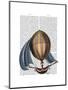 AirShip with Blue Sails-Fab Funky-Mounted Art Print