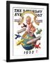 "Airships Circling Baby New Year," Saturday Evening Post Cover, January 2, 1932-Joseph Christian Leyendecker-Framed Giclee Print