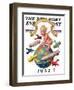 "Airships Circling Baby New Year," Saturday Evening Post Cover, January 2, 1932-Joseph Christian Leyendecker-Framed Giclee Print