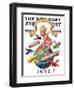 "Airships Circling Baby New Year," Saturday Evening Post Cover, January 2, 1932-Joseph Christian Leyendecker-Framed Giclee Print