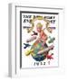 "Airships Circling Baby New Year," Saturday Evening Post Cover, January 2, 1932-Joseph Christian Leyendecker-Framed Giclee Print