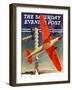 "Airshow," Saturday Evening Post Cover, September 4, 1937-Clayton Knight-Framed Giclee Print
