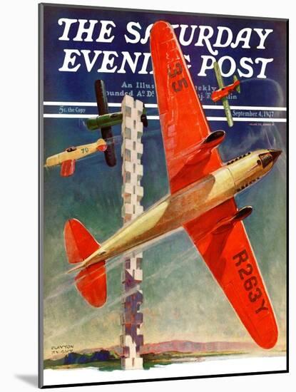 "Airshow," Saturday Evening Post Cover, September 4, 1937-Clayton Knight-Mounted Giclee Print