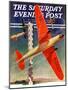 "Airshow," Saturday Evening Post Cover, September 4, 1937-Clayton Knight-Mounted Giclee Print