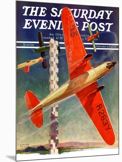 "Airshow," Saturday Evening Post Cover, September 4, 1937-Clayton Knight-Mounted Giclee Print