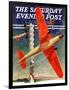 "Airshow," Saturday Evening Post Cover, September 4, 1937-Clayton Knight-Framed Giclee Print