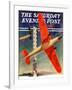 "Airshow," Saturday Evening Post Cover, September 4, 1937-Clayton Knight-Framed Giclee Print