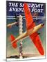 "Airshow," Saturday Evening Post Cover, September 4, 1937-Clayton Knight-Mounted Giclee Print