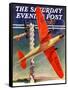 "Airshow," Saturday Evening Post Cover, September 4, 1937-Clayton Knight-Framed Stretched Canvas