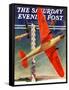 "Airshow," Saturday Evening Post Cover, September 4, 1937-Clayton Knight-Framed Stretched Canvas