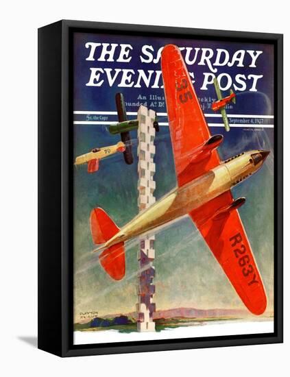 "Airshow," Saturday Evening Post Cover, September 4, 1937-Clayton Knight-Framed Stretched Canvas