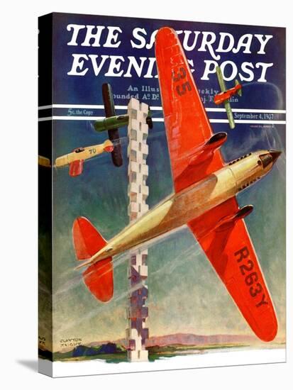 "Airshow," Saturday Evening Post Cover, September 4, 1937-Clayton Knight-Stretched Canvas