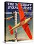 "Airshow," Saturday Evening Post Cover, September 4, 1937-Clayton Knight-Stretched Canvas