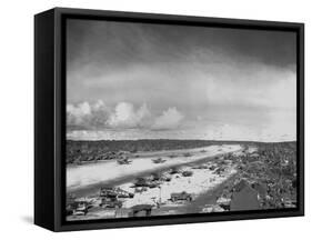 Airstrip on Orote Peninsula Captured by U.S. Marines in the Battle of Guam-null-Framed Stretched Canvas