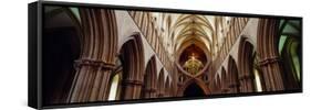 Aisle of a Cathedral, Wells Cathedral, Wells, Somerset, England-null-Framed Stretched Canvas