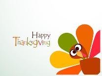 Beautiful, Colorful Cartoon of Turkey Bird for Happy Thanksgiving Celebration, Can Be Use as Flyer,-aispl-Art Print