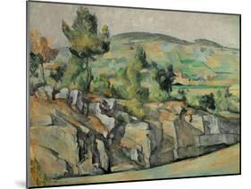 Aix En Provence, Rocky Countryside-Paul Cézanne-Mounted Giclee Print