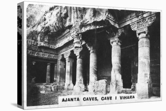 Ajanta Caves, Vihara, Maharashtra, India, C1925-null-Stretched Canvas