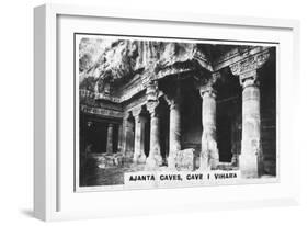 Ajanta Caves, Vihara, Maharashtra, India, C1925-null-Framed Giclee Print