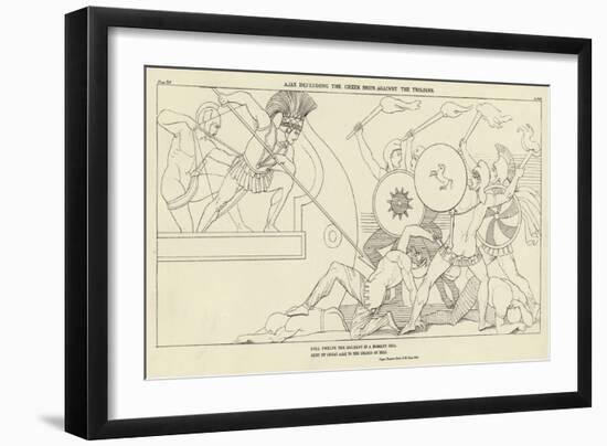 Ajax Defending the Greek Ships Against the Trojans-John Flaxman-Framed Giclee Print