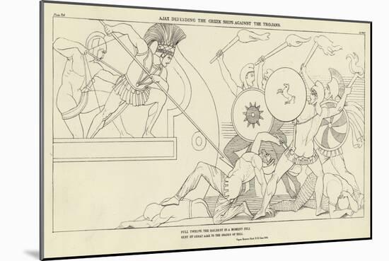 Ajax Defending the Greek Ships Against the Trojans-John Flaxman-Mounted Giclee Print