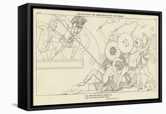 Ajax Defending the Greek Ships Against the Trojans-John Flaxman-Framed Stretched Canvas