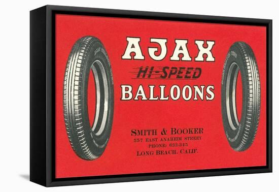 Ajax Hi-Speed Balloon Tires Advertisement-Found Image Press-Framed Stretched Canvas