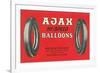 Ajax Hi-Speed Balloon Tires Advertisement-Found Image Press-Framed Giclee Print