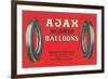 Ajax Hi-Speed Balloon Tires Advertisement-Found Image Press-Framed Giclee Print