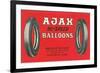 Ajax Hi-Speed Balloon Tires Advertisement-Found Image Press-Framed Giclee Print