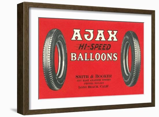 Ajax Hi-Speed Balloon Tires Advertisement-Found Image Press-Framed Giclee Print