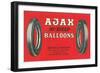 Ajax Hi-Speed Balloon Tires Advertisement-Found Image Press-Framed Giclee Print