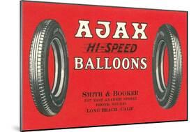 Ajax Hi-Speed Balloon Tires Advertisement-Found Image Press-Mounted Giclee Print