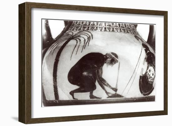 Ajax Preparing for His Death, Illustration after a 6th Century BC Greek Krater Vase-null-Framed Giclee Print
