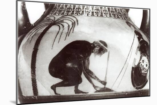 Ajax Preparing for His Death, Illustration after a 6th Century BC Greek Krater Vase-null-Mounted Giclee Print