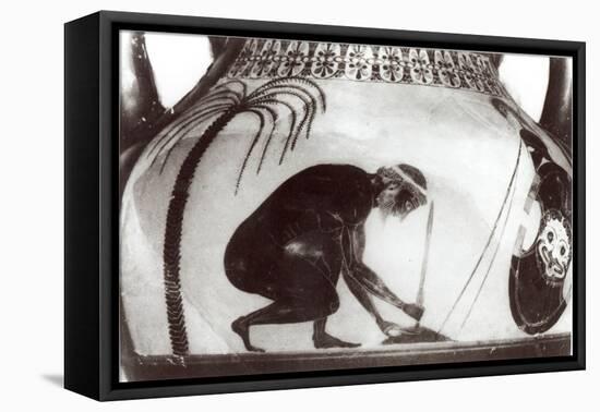 Ajax Preparing for His Death, Illustration after a 6th Century BC Greek Krater Vase-null-Framed Stretched Canvas