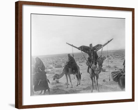 Ajman Bedouin on the Move (With Women's Litter, Hawdaj) Near Thaj, Saudi Arabia, 13th March 1911-William Henry Irvine Shakespear-Framed Photographic Print