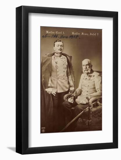 Ak Kaiser Carl I., Kaiser Franz Josef I., Npg 6040, Schwert-null-Framed Photographic Print