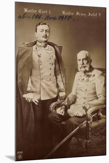 Ak Kaiser Carl I., Kaiser Franz Josef I., Npg 6040, Schwert-null-Mounted Photographic Print