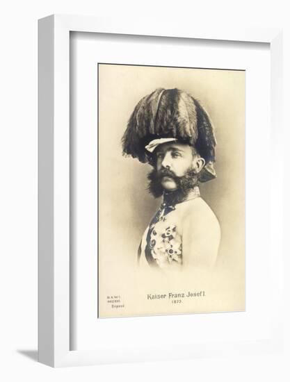 Ak Kaiser Franz Josef I, 1873, Mit Federhelm, Uniform, Orden, Bkwi 887 205-null-Framed Photographic Print